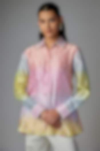 Multi-Colored Kora Silk Floral Printed Shirt by Prisha's at Pernia's Pop Up Shop