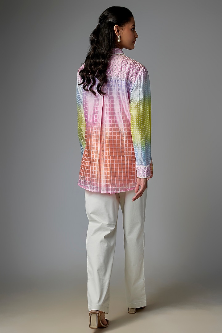 Multi-Colored Kora Silk Floral Printed Shirt by Prisha's at Pernia's Pop Up Shop