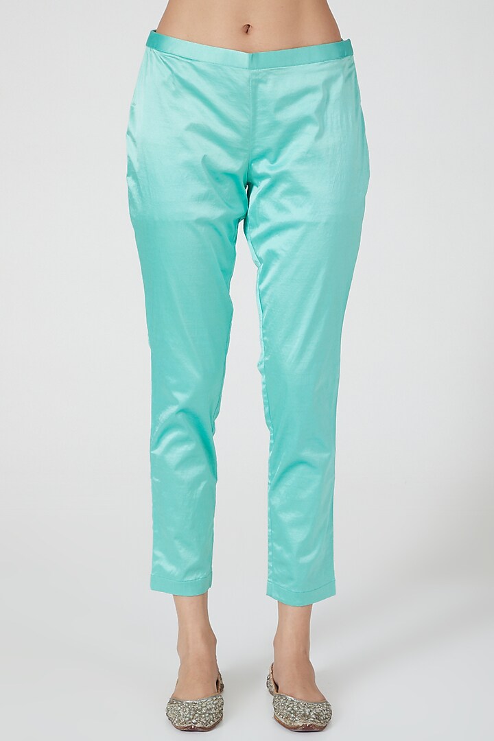 Sea Green Embroidered Kurta Set by Prisha's at Pernia's Pop Up Shop