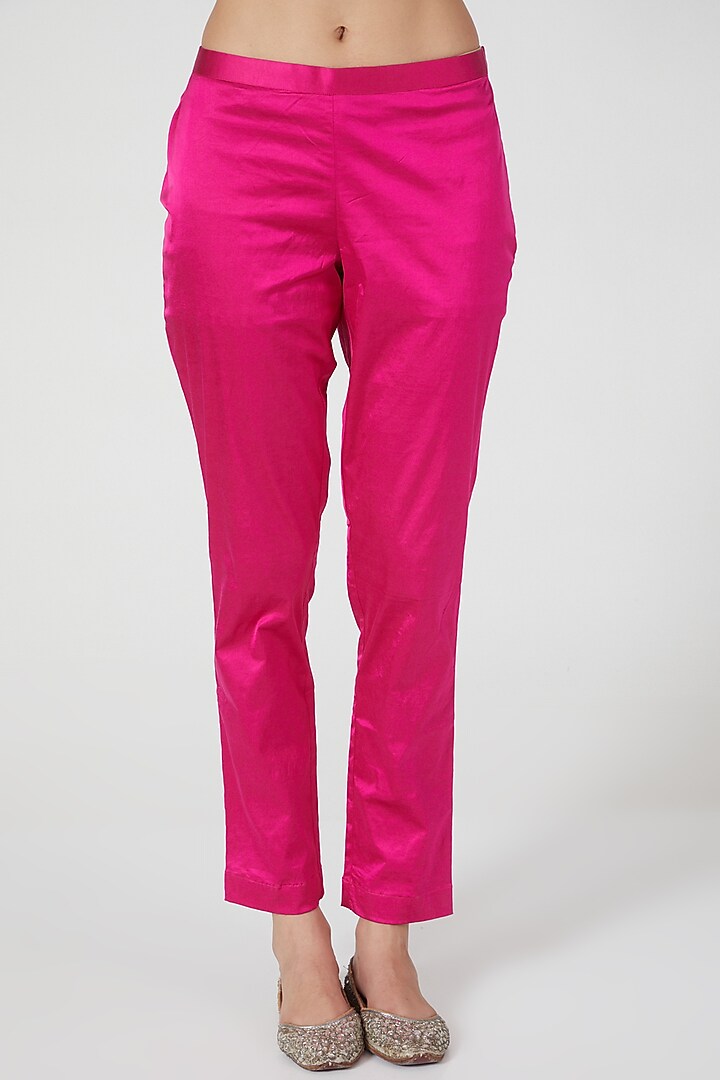 Fuchsia Embroidered & Printed Kurta Set by Prisha's at Pernia's Pop Up Shop