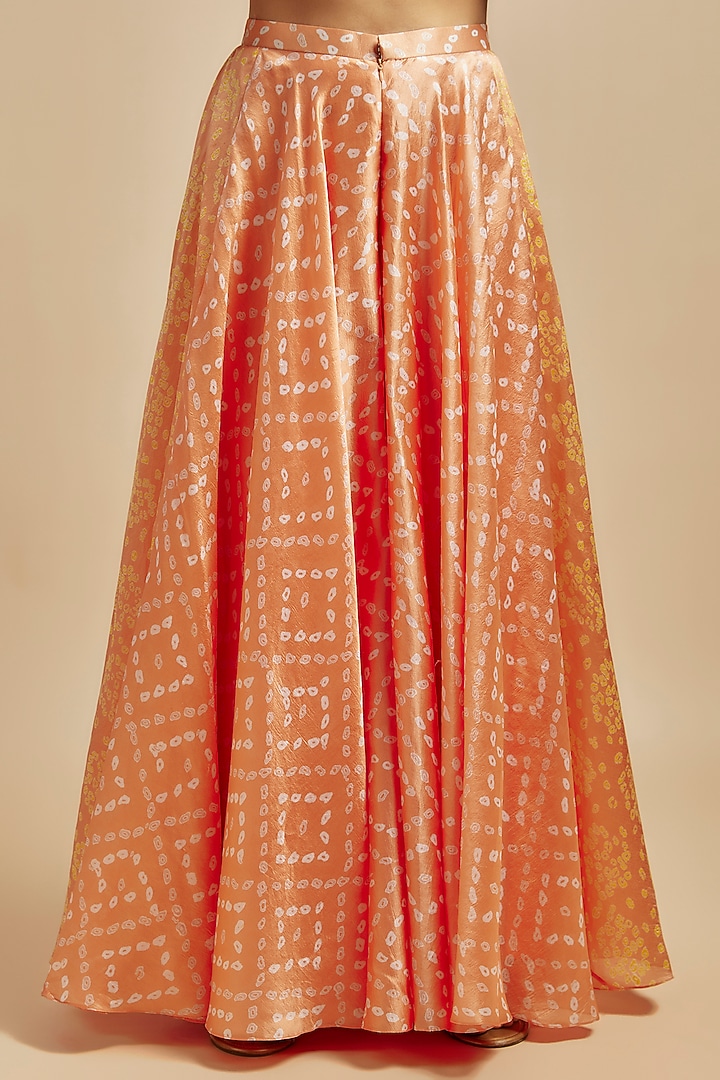 Orange Kora Silk Block Printed Palazzo Pant Set by Prisha's at Pernia's Pop Up Shop