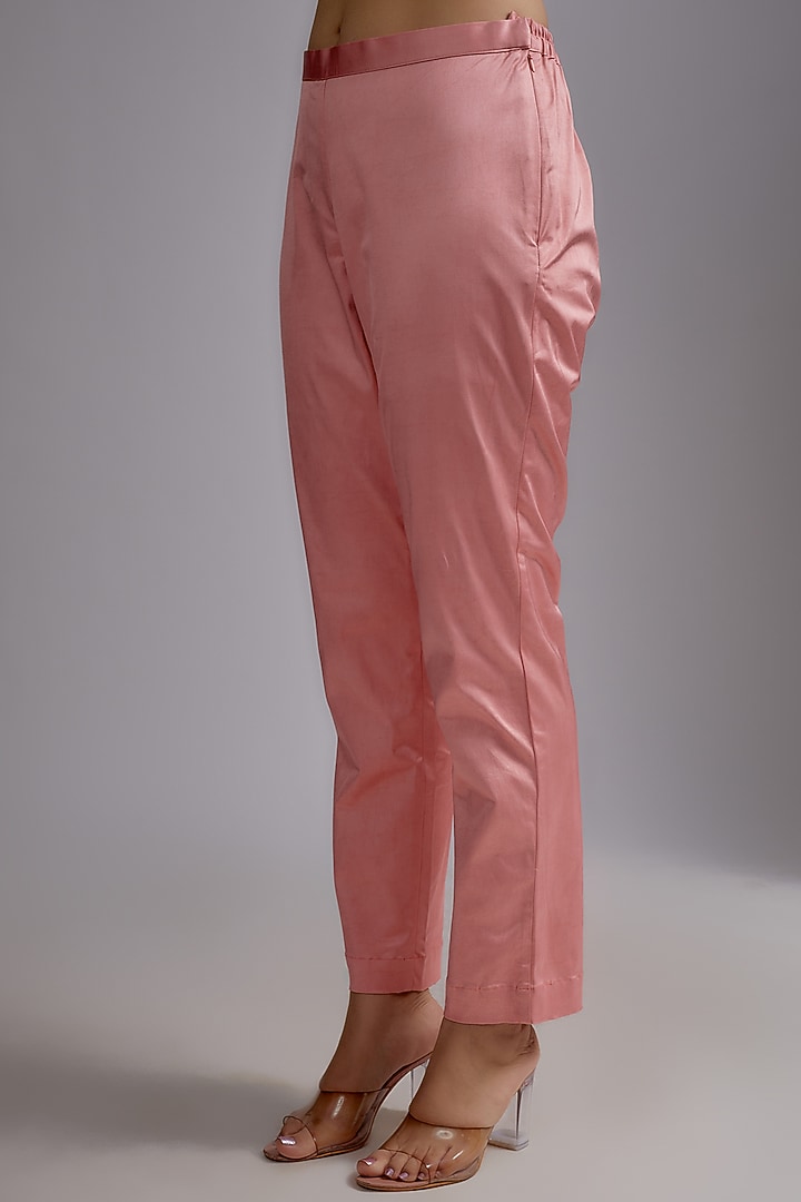Pink Silk Floral Printed & Hand Embroidered Kurta Set by Prisha's at Pernia's Pop Up Shop