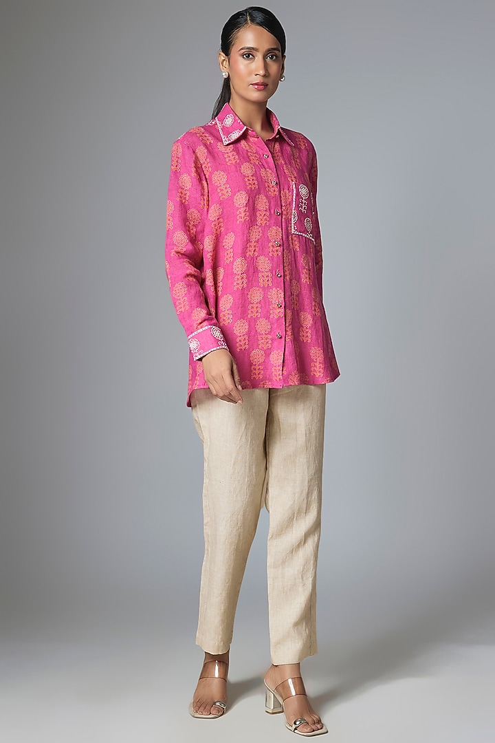 Pink Linen Shirt by Prisha's at Pernia's Pop Up Shop