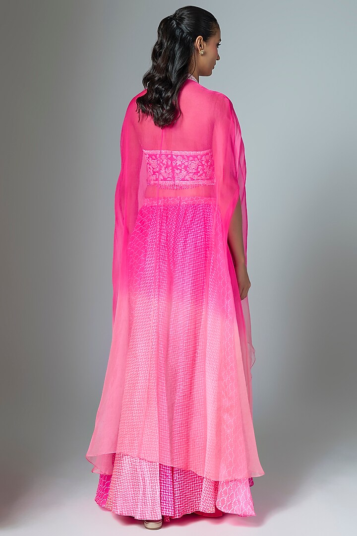 Pink Kora Silk Bandhani Printed Palazzo Set by Prisha's at Pernia's Pop Up Shop