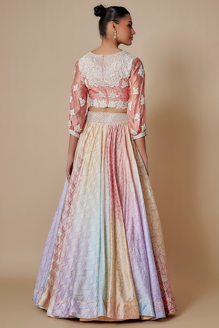 Multi-Colored Silk Wedding Lehenga Set by Prisha's at Pernia's Pop Up Shop