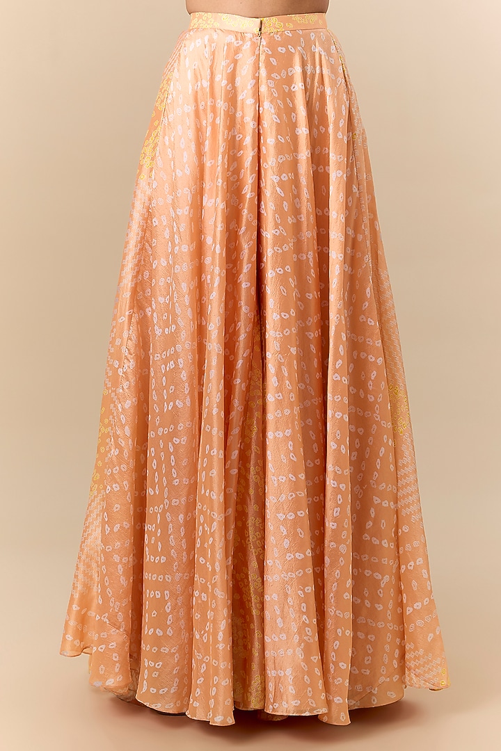 Orange Kora Silk Block Printed Palazzo Pant Set by Prisha's at Pernia's Pop Up Shop
