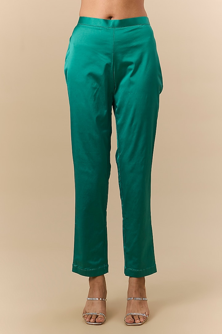 Green & Yellow Kora Silk Tie-Dye Printed Kurta Set by Prisha's at Pernia's Pop Up Shop