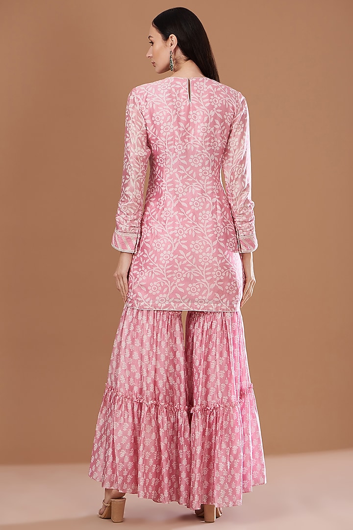 Pink Kora Silk Wedding Sharara Set by Prisha's at Pernia's Pop Up Shop