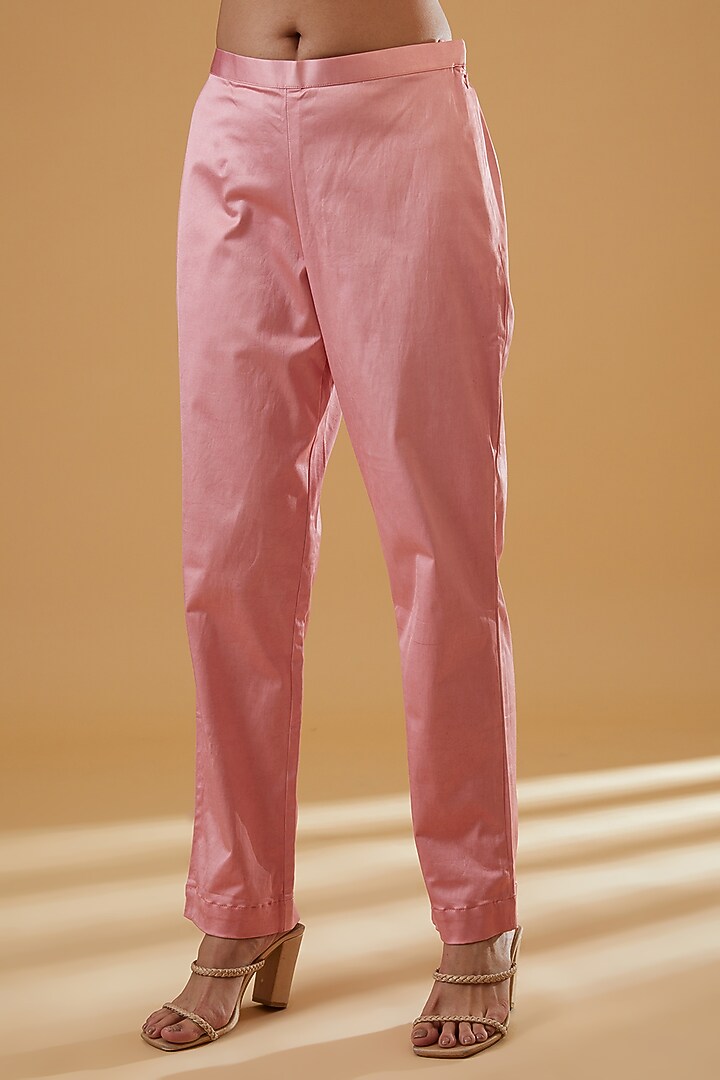 Baby Pink Silk Resham Embroidered Kurta Set by Prisha's at Pernia's Pop Up Shop
