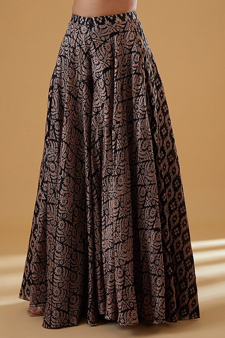 Black & Brown Kora Silk Cutdana Embroidered Kurta Set by Prisha's at Pernia's Pop Up Shop