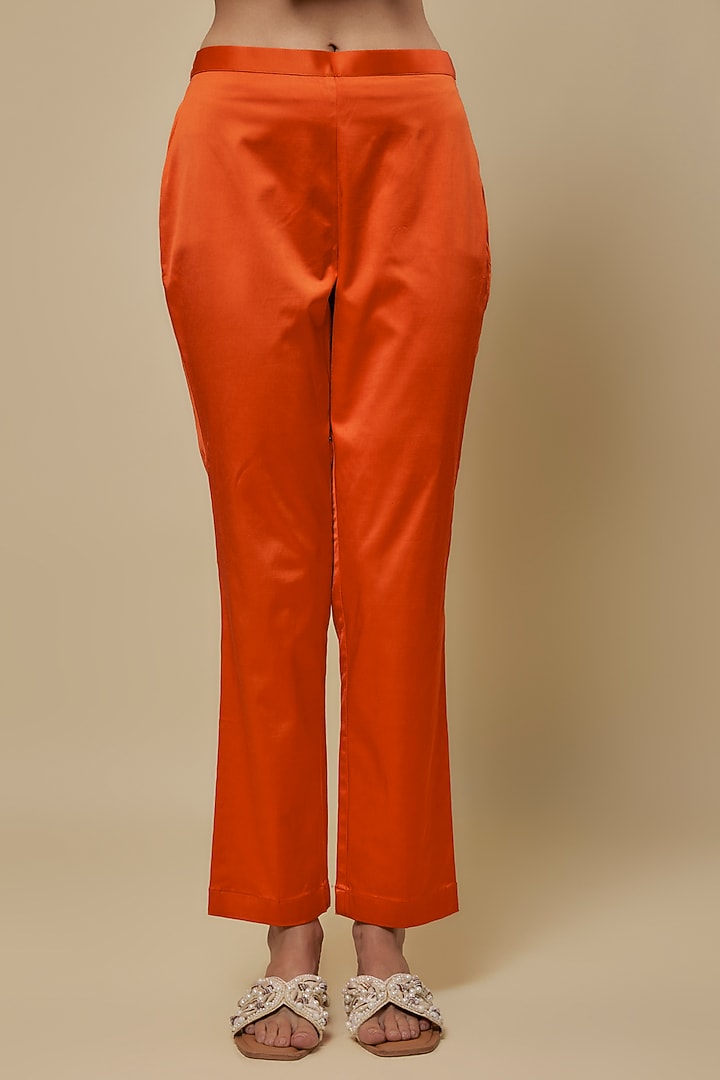 Orange & Pink Kora Silk Zardosi Embroidered Kurta Set by Prisha's at Pernia's Pop Up Shop