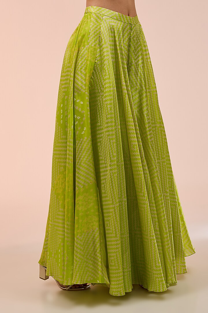 Green Kora Silk Block Printed Kurta Set by Prisha's at Pernia's Pop Up Shop