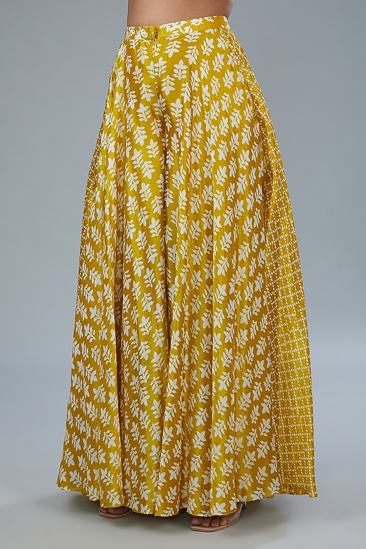 Gold Kora Silk Block Printed Bridal Sharara Set by Prisha's at Pernia's Pop Up Shop