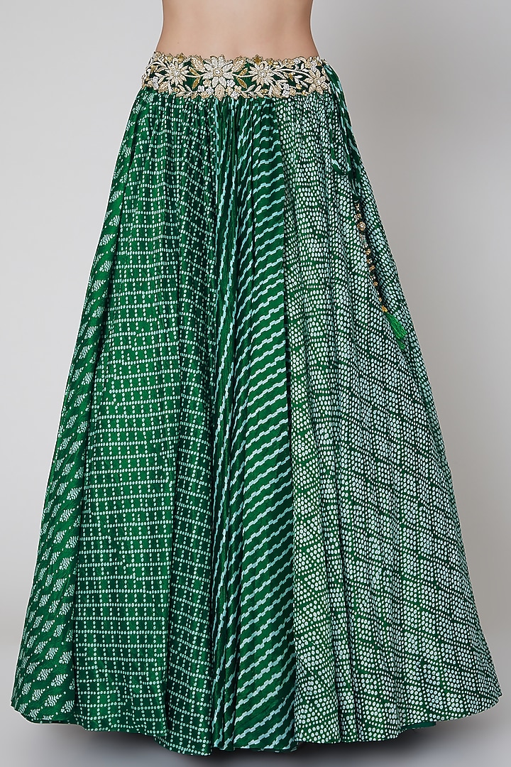 Emerald Green Embroidered Wedding Lehenga Set by Prisha's at Pernia's Pop Up Shop