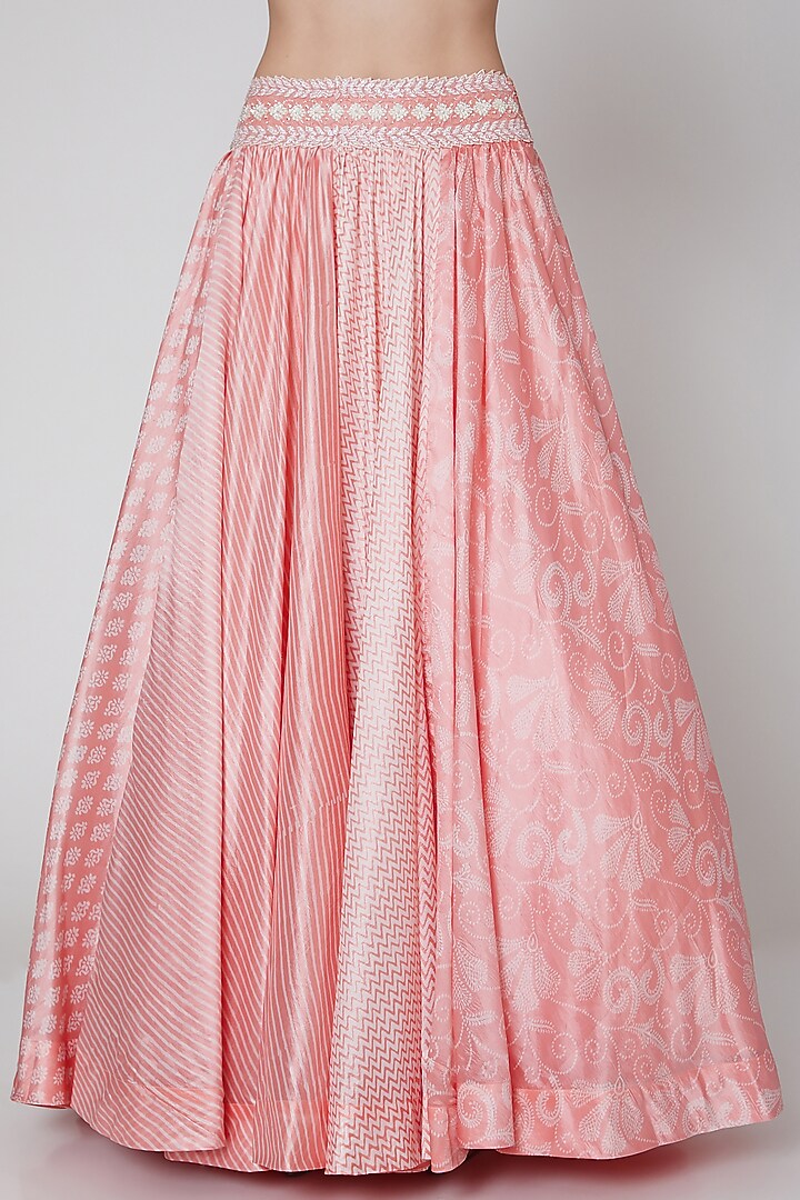 Peach Embroidered Wedding Lehenga Set by Prisha's at Pernia's Pop Up Shop