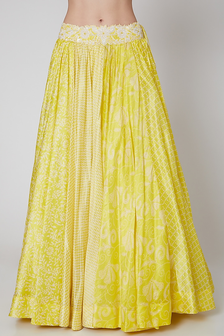 Yellow Embroidered Wedding Lehenga Set by Prisha's at Pernia's Pop Up Shop