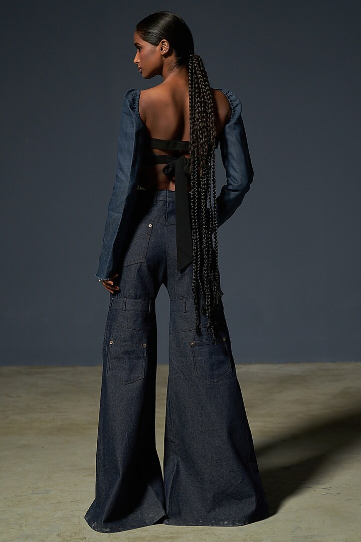 Dark Blue Denim Pants by Priyanca Khanna at Pernia's Pop Up Shop