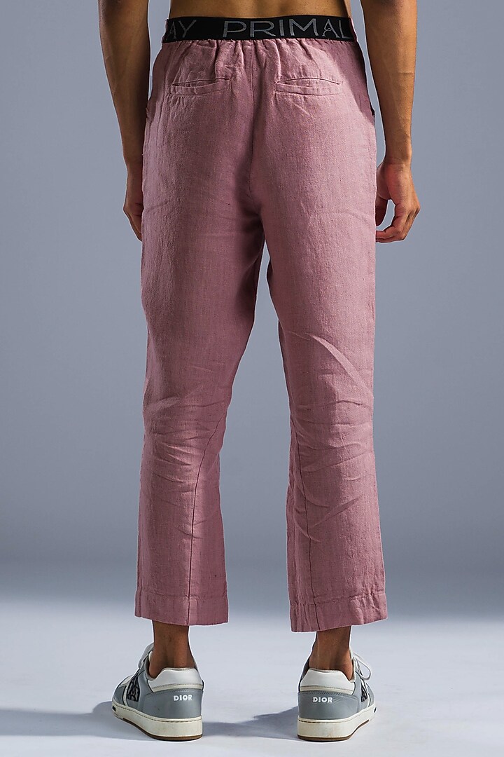 Dusty Pink Organic Linen Pants by Primal Gray Men at Pernia's Pop Up Shop