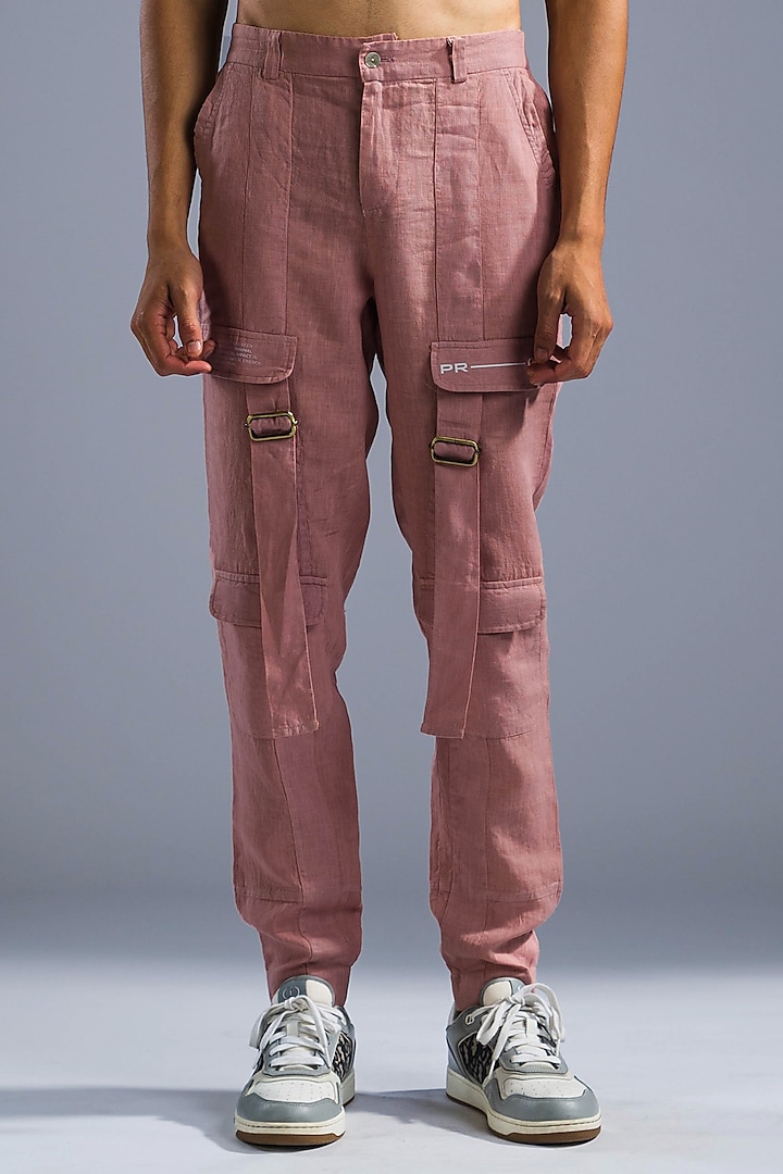 Dusty Pink Organic Linen Pants by Primal Gray Men