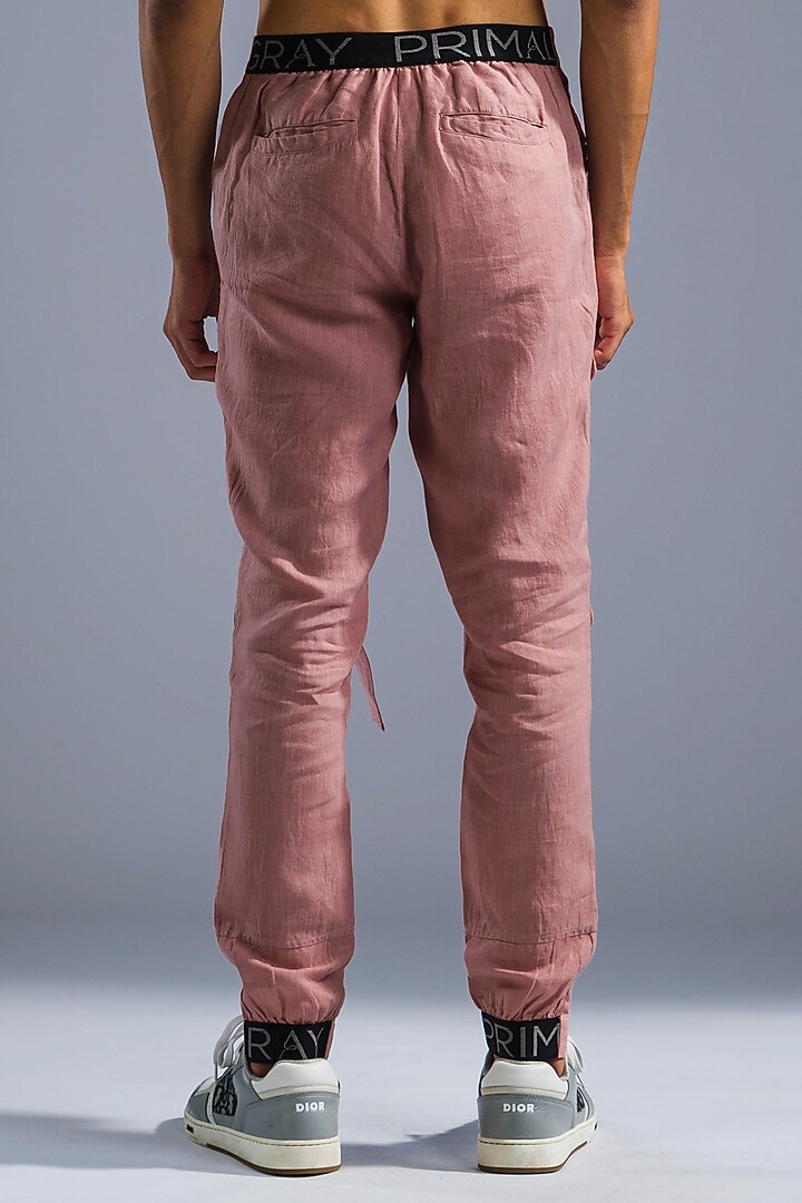 Dusty Pink Organic Linen Pants by Primal Gray Men at Pernia's Pop Up Shop