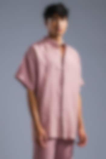 Dusty Pink Organic Linen Shirt by Primal Gray Men