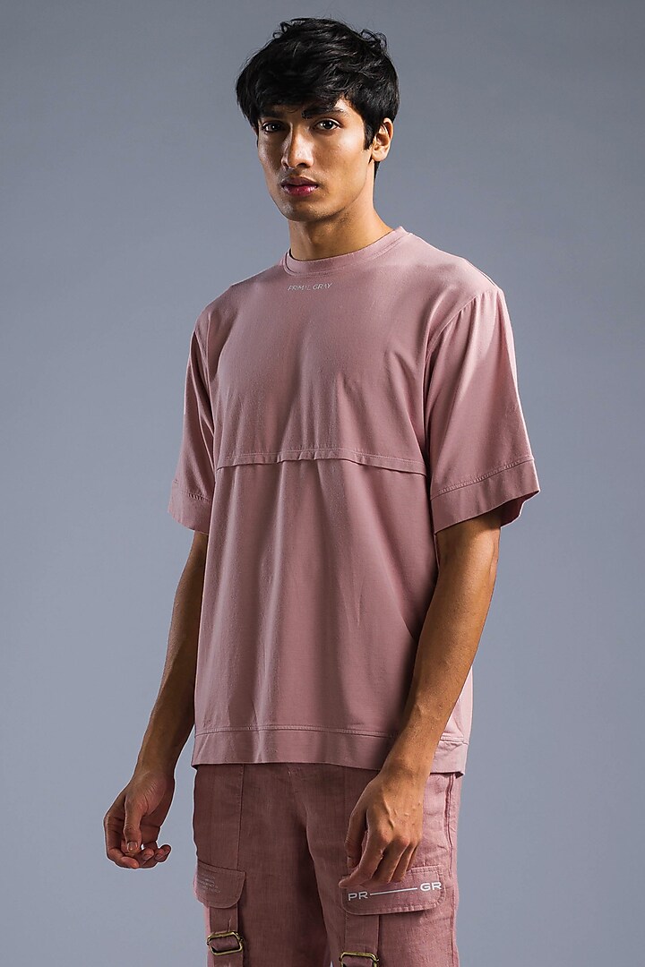 Buy Primal Gray Men Dusty Pink Cotton Modal T Shirt At Perniaspopupshopmen 2023 2458