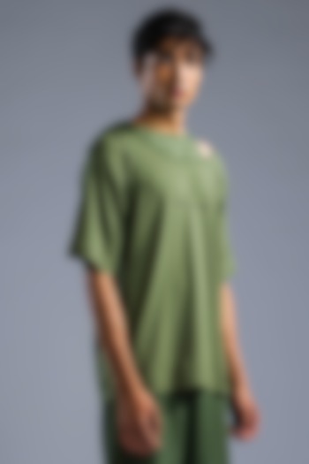 Green Organic Cotton Modal T-Shirt by Primal Gray Men