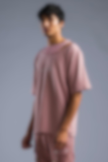 Dusty Pink Cotton Terry Kimono T-Shirt by Primal Gray Men