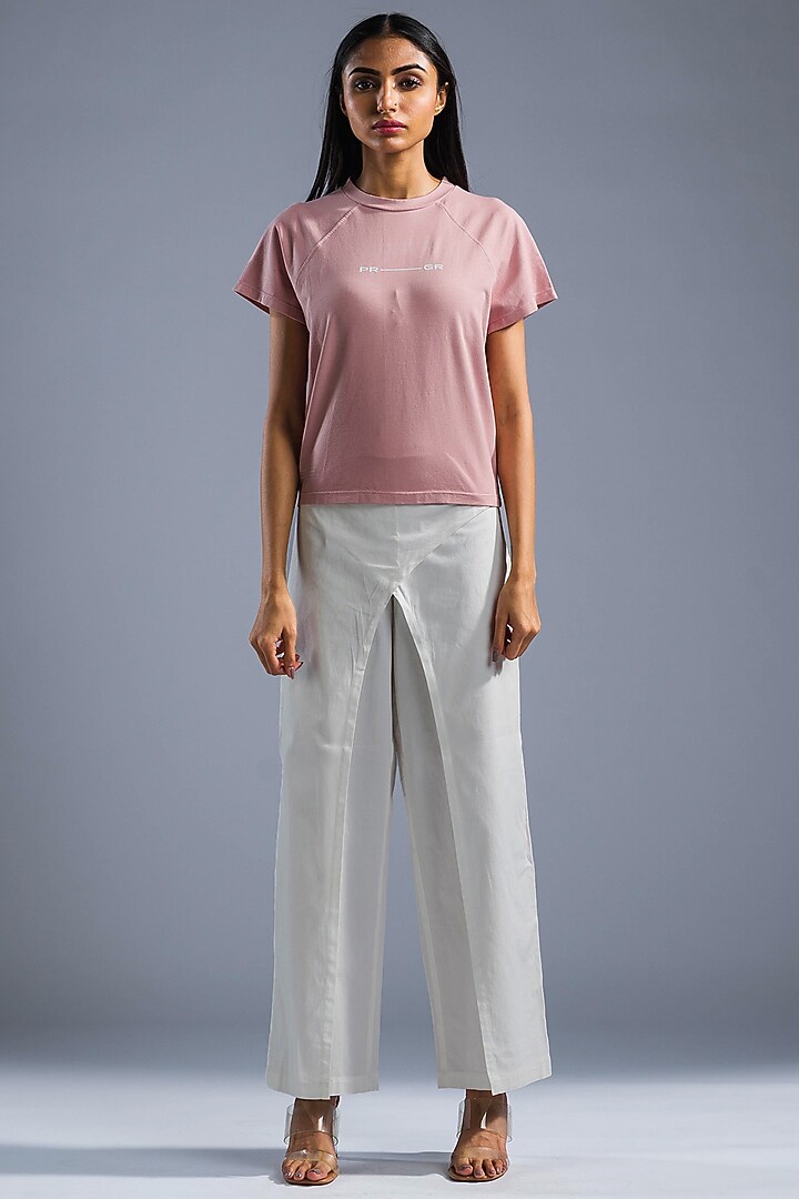 Dusky Pink Cotton Modal T-Shirt by Primal Gray at Pernia's Pop Up Shop