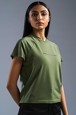 Green Cotton Modal T-Shirt by Primal Gray