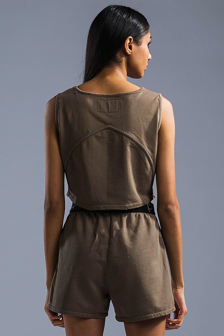 Taupe Organic Terry Cotton Co-Ord set by Primal Gray at Pernia's Pop Up Shop