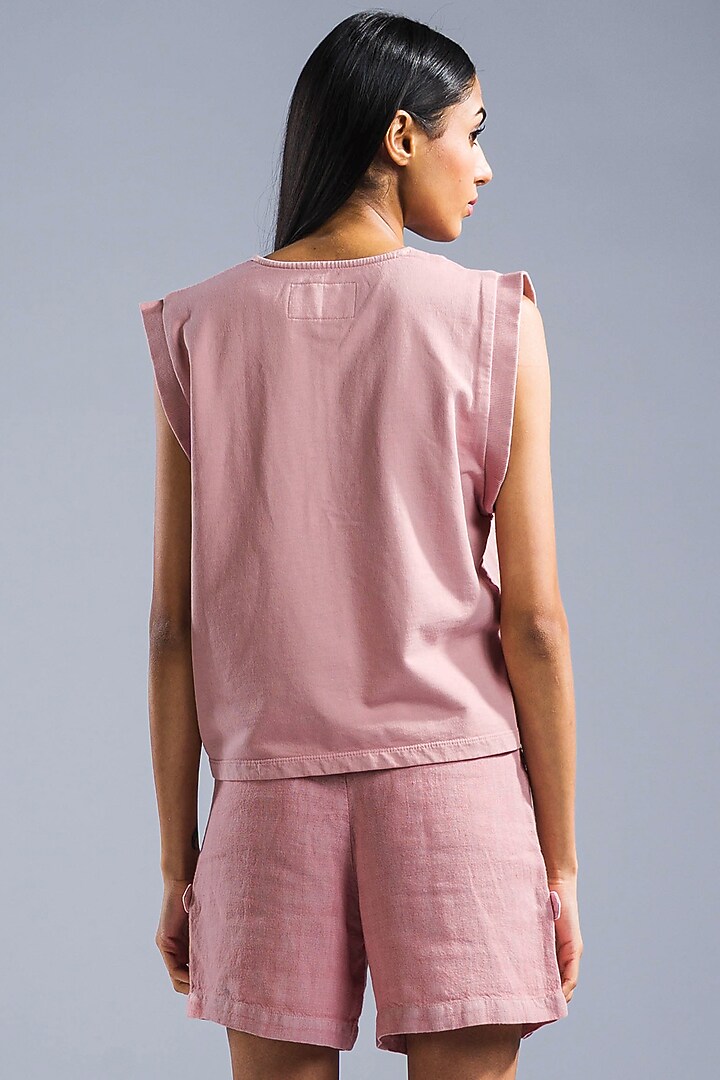 Dusky Pink Terry Cotton T-Shirt by Primal Gray at Pernia's Pop Up Shop