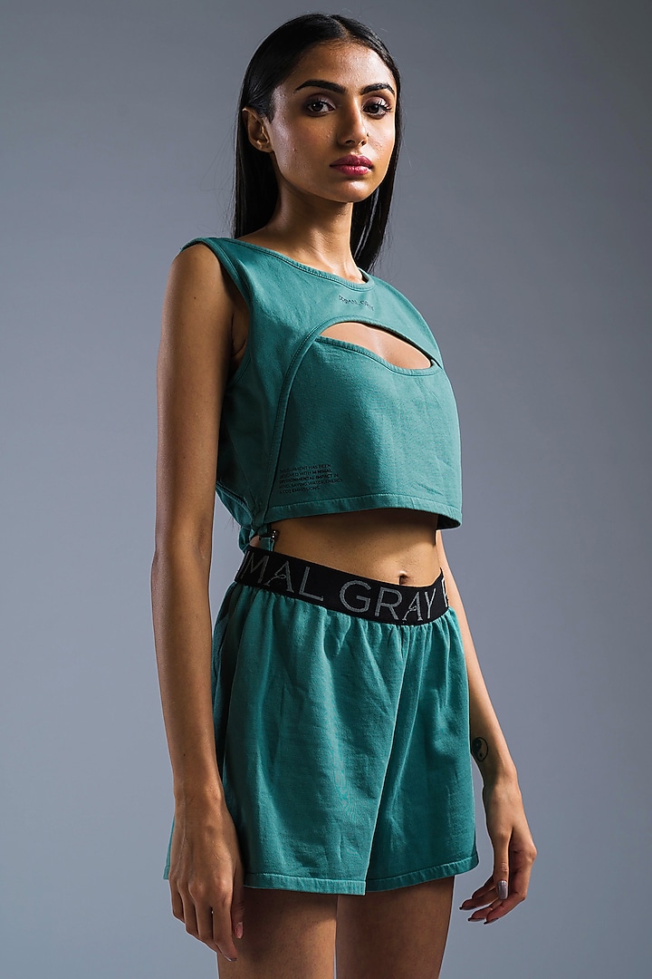 Sea Blue Organic Terry Cotton Co-Ord set by Primal Gray at Pernia's Pop Up Shop