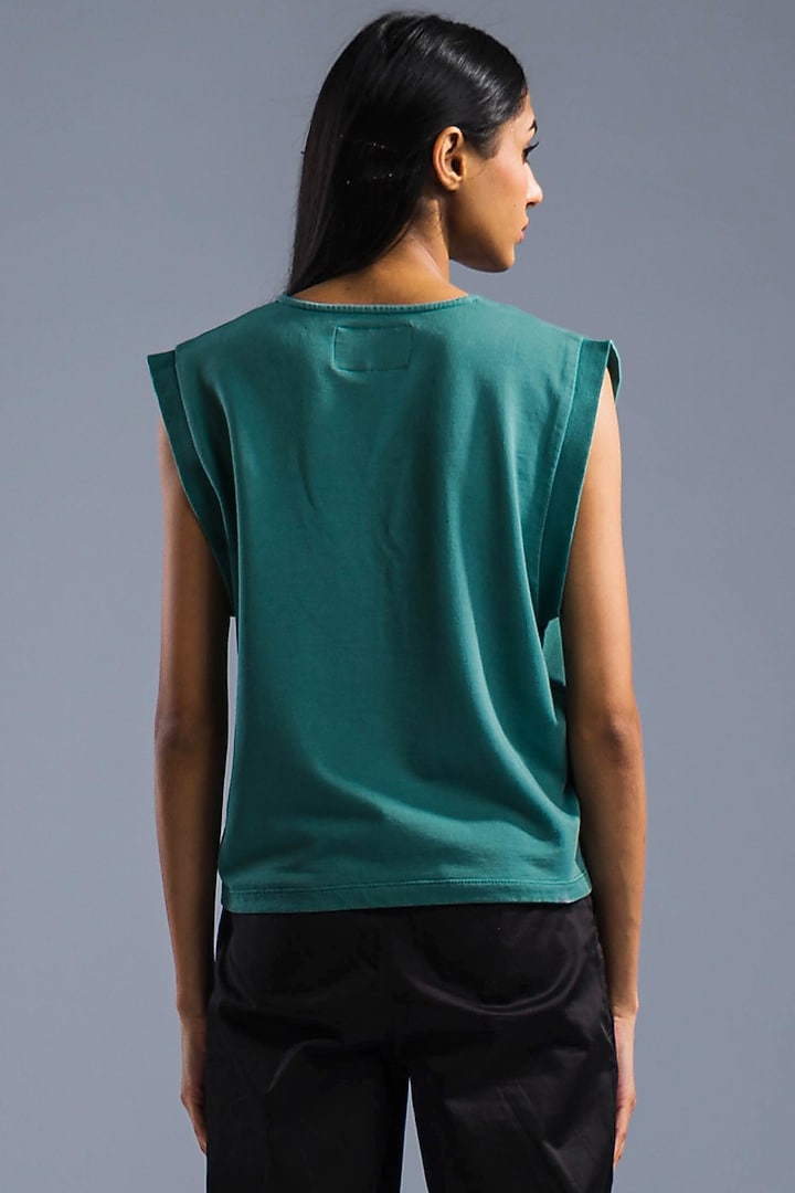 Sea Blue Terry Cotton T-Shirt by Primal Gray at Pernia's Pop Up Shop