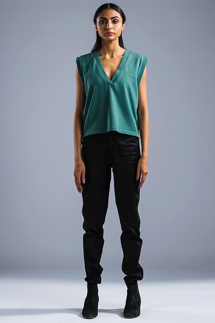 Sea Blue Terry Cotton T-Shirt by Primal Gray at Pernia's Pop Up Shop