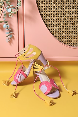 Multi-Colored Vegan Leather Block Heels by House of Prisca