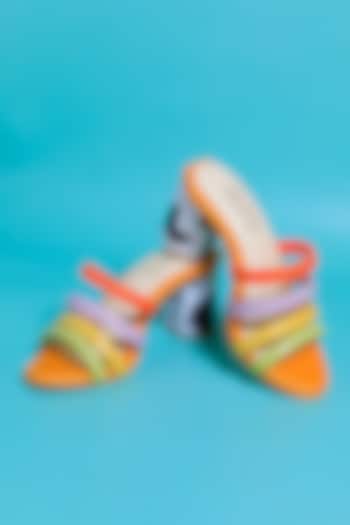 Multi-Colored Vegan Leather Block Heels by House of Prisca