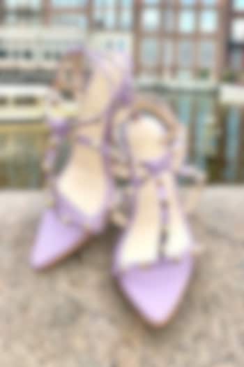 Purple Vegan Leather Pencil Heels by House of Prisca