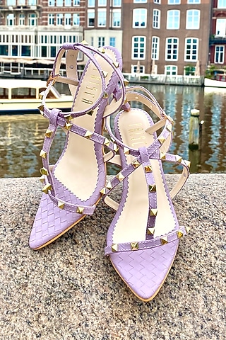 Purple Vegan Leather Pencil Heels by House of Prisca
