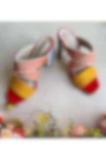 Multi-Colored Striped Block Heels by House of Prisca
