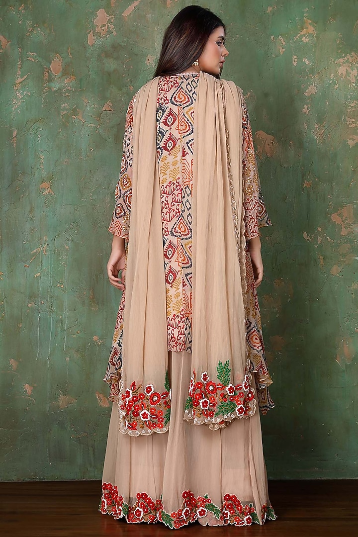 Blush Pink Embroidered Party Wear Sharara Set by PREETI JHAWAR at Pernia's Pop Up Shop