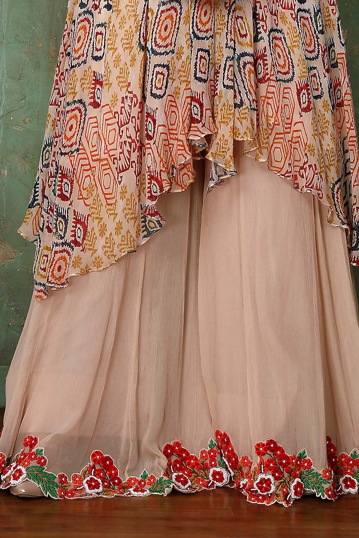 Blush Pink Embroidered Party Wear Sharara Set by PREETI JHAWAR at Pernia's Pop Up Shop