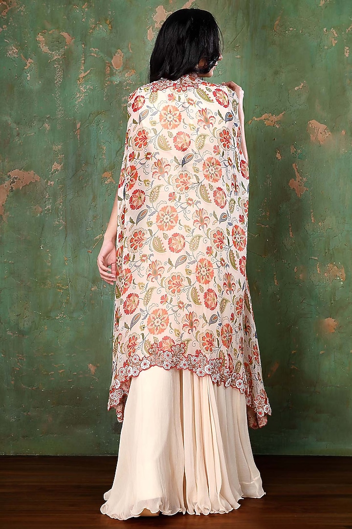 Multi-Colored Printed Cape Set by PREETI JHAWAR at Pernia's Pop Up Shop