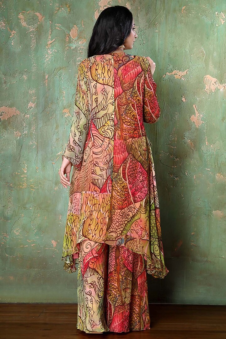 Multi-Colored Printed Party Wear Sharara Set by PREETI JHAWAR at Pernia's Pop Up Shop
