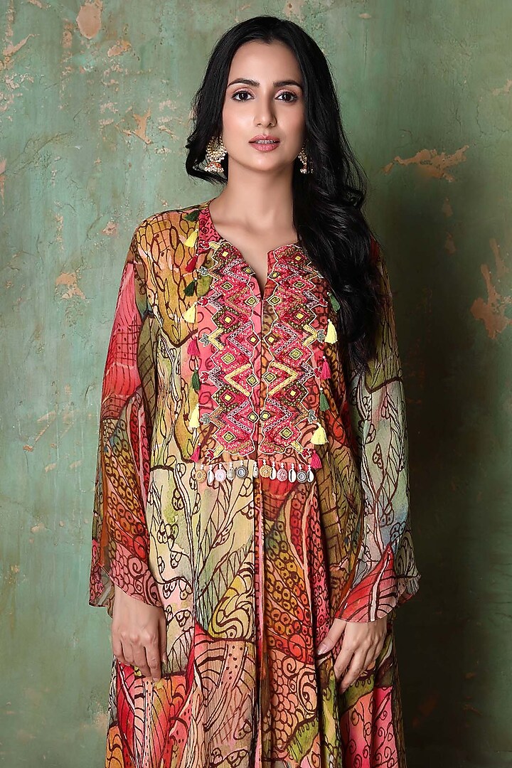 Multi-Colored Printed Party Wear Sharara Set by PREETI JHAWAR at Pernia's Pop Up Shop