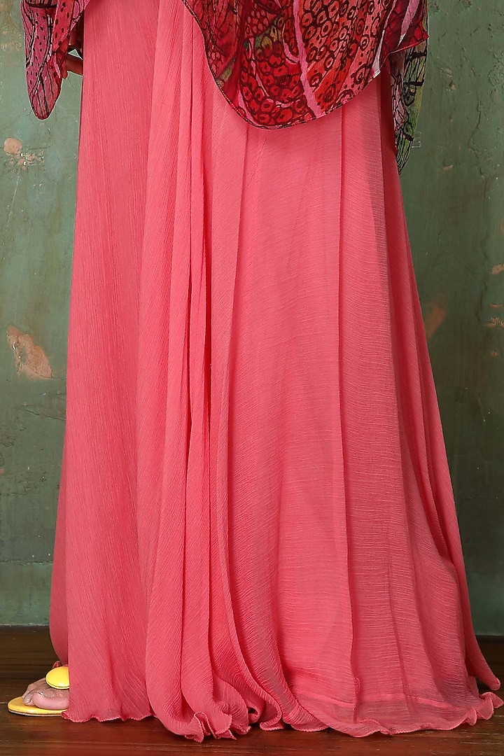 Pink Chiffon Party Wear Sharara Set by PREETI JHAWAR at Pernia's Pop Up Shop