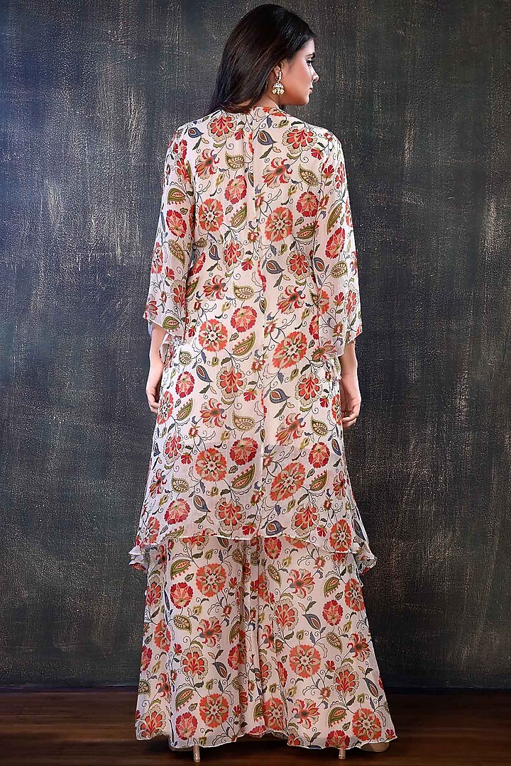 Multi-Colored Floral Printed Kurta Set by PREETI JHAWAR at Pernia's Pop Up Shop