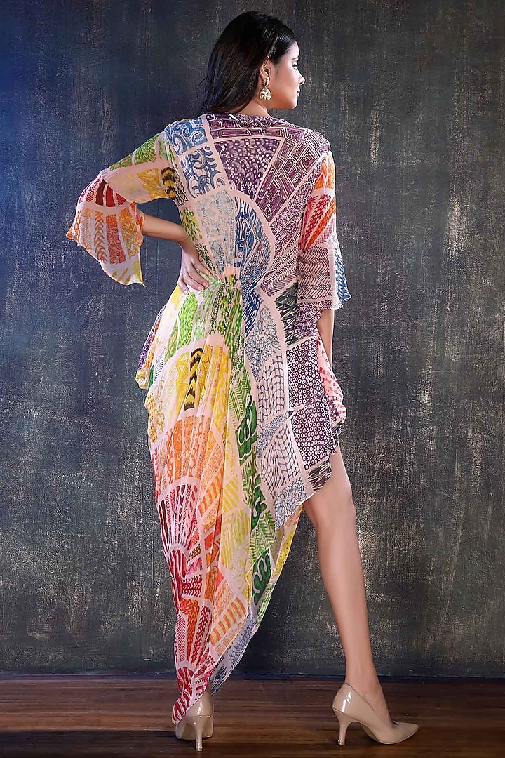 Multi-Colored Printed Vacation Dress by PREETI JHAWAR at Pernia's Pop Up Shop