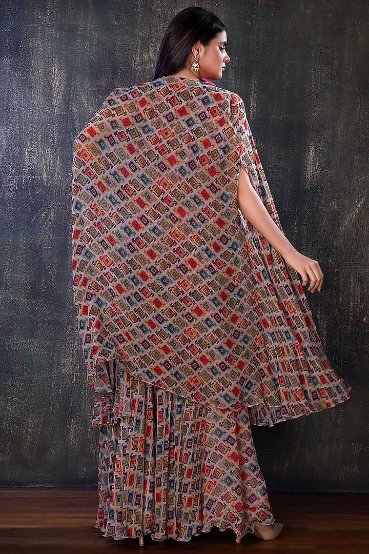 Multi-Colored Printed Party Wear Sharara Set by PREETI JHAWAR at Pernia's Pop Up Shop