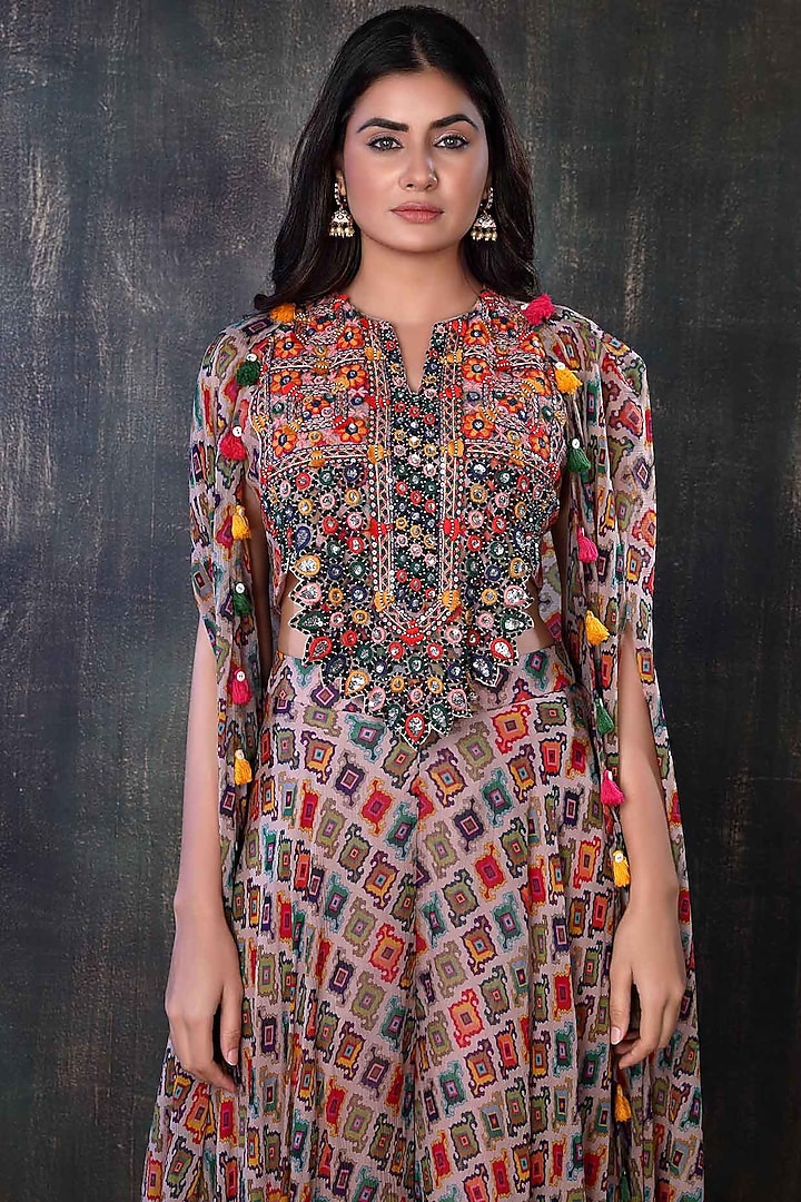 Multi-Colored Printed Party Wear Sharara Set by PREETI JHAWAR at Pernia's Pop Up Shop
